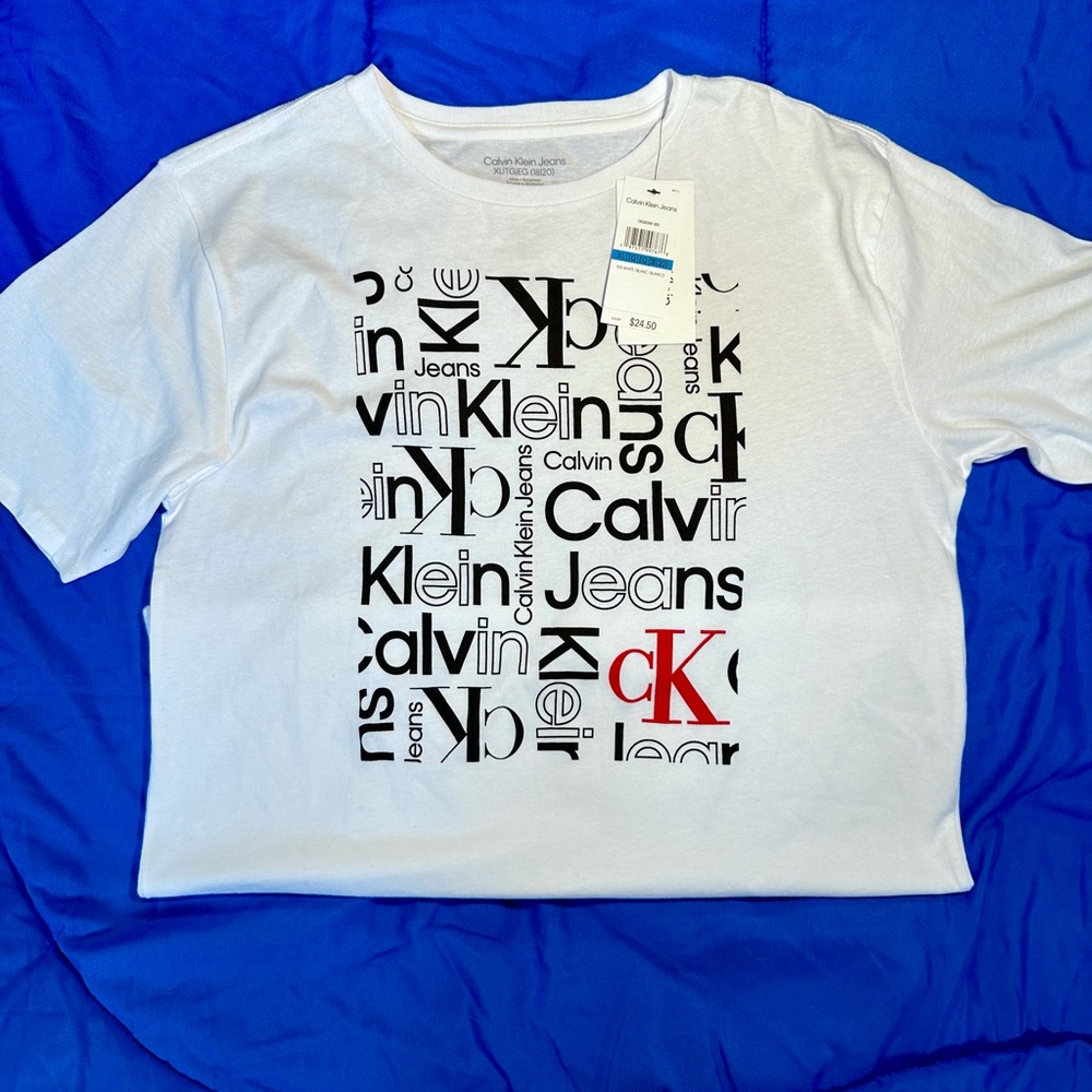 Calvin Klein Jeans White and Black Kids Tee